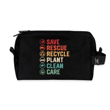 Speichern Retten Recyceln Anlage Saubere Pflege - Recycelte Kulturtasche - Schwarz - Vorne