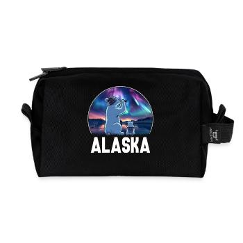 Alaska Northern Lights Adventure - Recycled Toiletry Zip Bag - black - Front