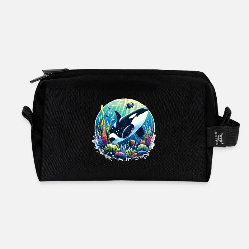 Orca Schwertwal - Recycelte Kulturtasche - Schwarz