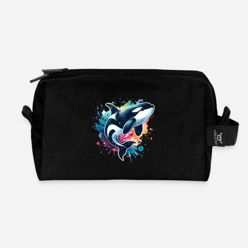 Orca Schwertwal - Recycelte Kulturtasche - Schwarz
