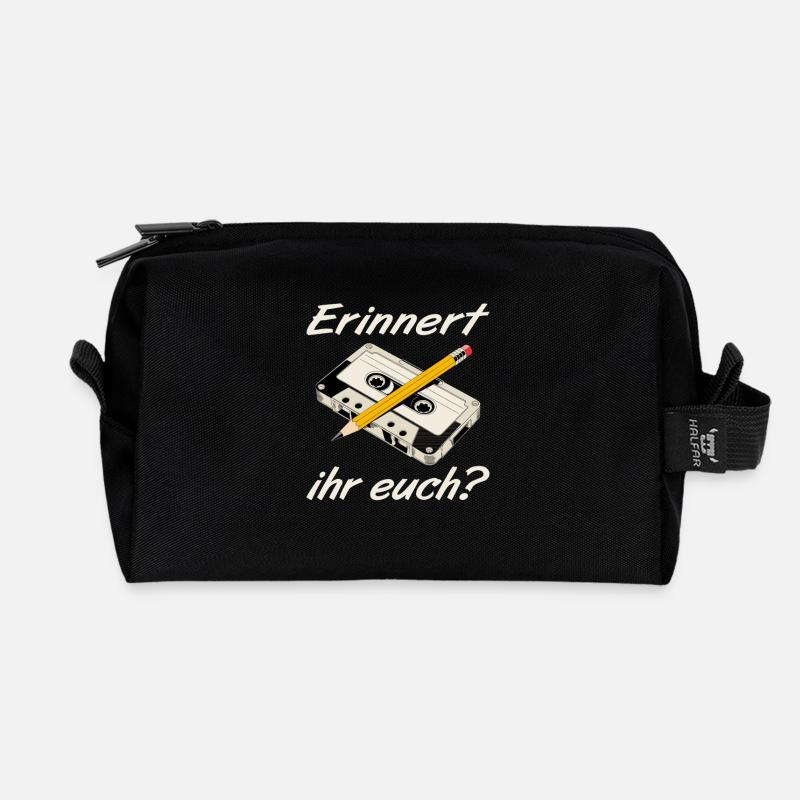 Kindheit Kassette Zurückspulen Nostalgie - Recycelte Kulturtasche - Schwarz