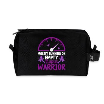 Lupus Warrior Running on Empty - Recycled Toiletry Zip Bag - black - Front