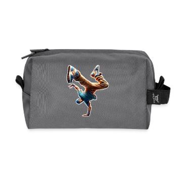 Breakdancing - Recycled Toiletry Zip Bag - anthracite - Front