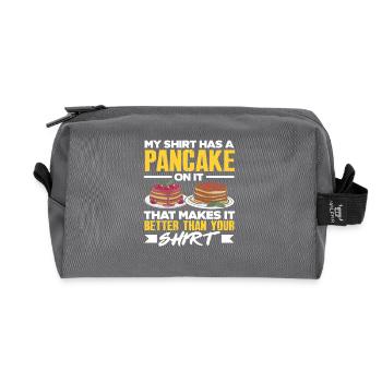 Pancakes make your outfit better - Recycled Toiletry Zip Bag - anthracite - Front