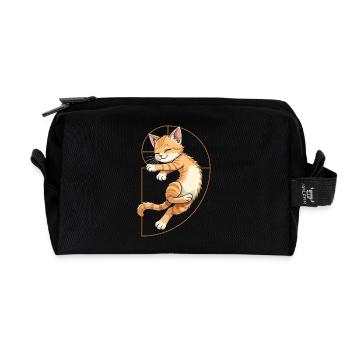 Fibonacci Cat - Recycled Toiletry Zip Bag - black - Front