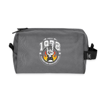 1972 Anniversaire, rock tout - Trousse de toilette en tissu recyclé - anthracite - Devant