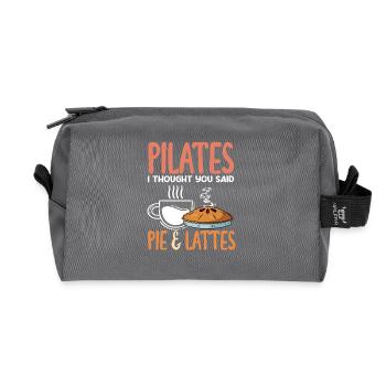 Pilates Je croyais que vous aviez dit tarte & lattes - Trousse de toilette en tissu recyclé - anthracite - Devant