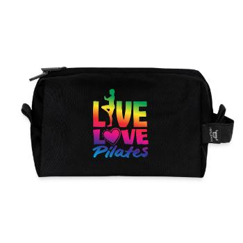Pilates Live Love pour les fans de fitness - Trousse de toilette en tissu recyclé - noir - Devant