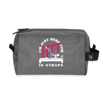 Pilates: Here For Feet In Straps - Recycled Toiletry Zip Bag - anthracite - Front
