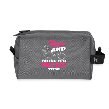 Pilates Time Get Up And Shine - Recycled Toiletry Zip Bag - anthracite - Front