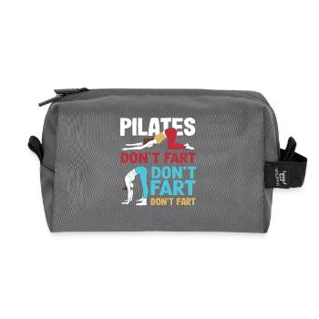 Exercice humoristique Pilates sans pets - Trousse de toilette en tissu recyclé - anthracite - Devant