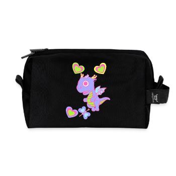 Bébé Dragon Dragon Enfants Enfant Rétro Années 80 Années 90 - Trousse de toilette en tissu recyclé - noir - Devant