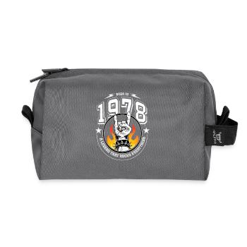 1978 Birthday, rocks everything - Recycled Toiletry Zip Bag - anthracite - Front