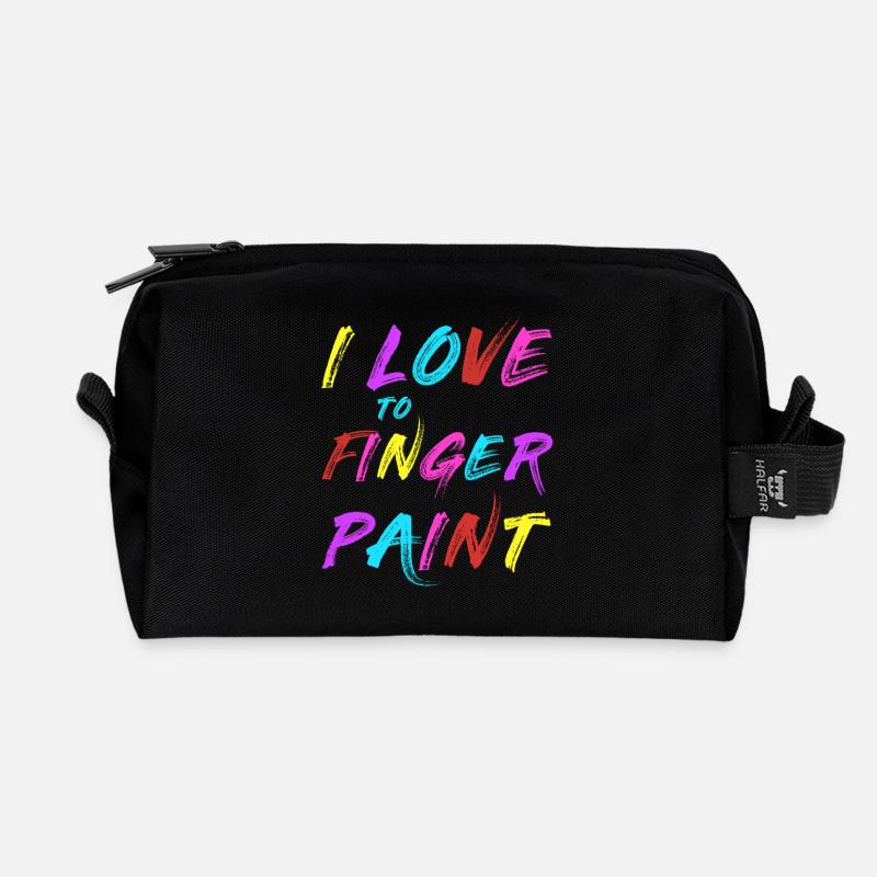 I'M PAINT - I Love to Finger Paint – Fingerfarben - Recycelte Kulturtasche - Schwarz