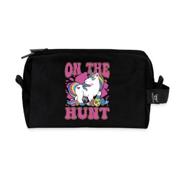À la chasse Licorne Pâques - Trousse de toilette en tissu recyclé - noir - Devant