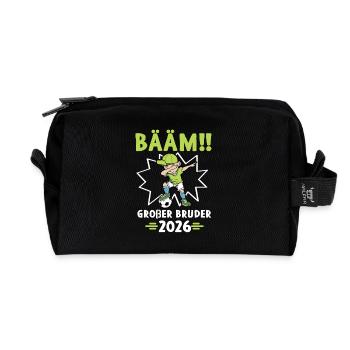 Bääm Großer Bruder 2026 Fußballspieler Fußballer - Recycelte Kulturtasche - Schwarz - Vorne