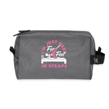 Pilates I'm Just Here For Feet In Straps - Recycled Toiletry Zip Bag - anthracite - Front