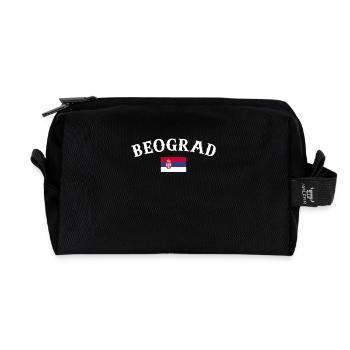 Belgrade Belgrade Serbie Drapeau serbe Serbie - Trousse de toilette en tissu recyclé - noir - Devant