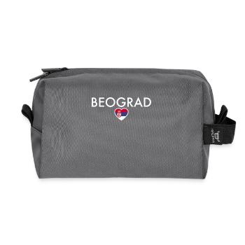 Belgrade Belgrade Serbia Serbian flag Serbia Serbia - Recycled Toiletry Zip Bag - anthracite - Front