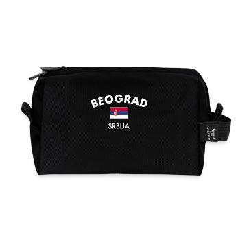 Belgrade Belgrade Serbie Serbie Drapeau - Trousse de toilette en tissu recyclé - noir - Devant