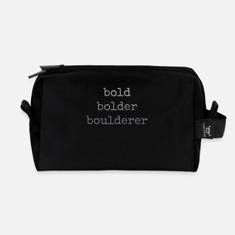 Bouldern Bold Bolder Boulderer - Recycelte Kulturtasche - Schwarz