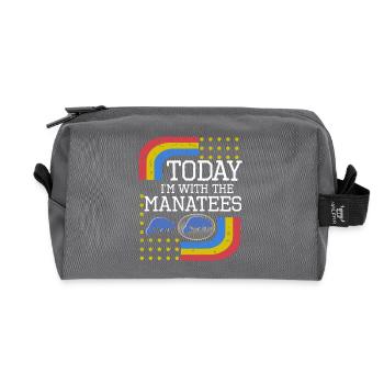 Vintage Slogan MANATEES - Trousse de toilette en tissu recyclé - anthracite - Devant