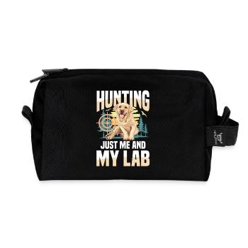 Jagd Mit Labrador - Recycelte Kulturtasche - Schwarz - Vorne