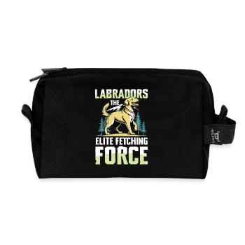 Jagd Mit Labrador - Recycelte Kulturtasche - Schwarz - Vorne