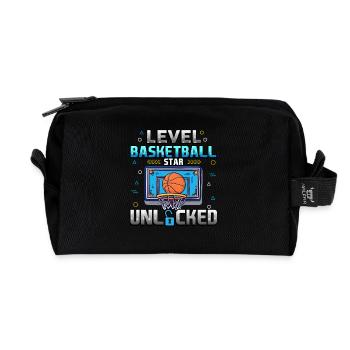 Level Basketballstar freigeschaltet - Recycelte Kulturtasche - Schwarz - Vorne