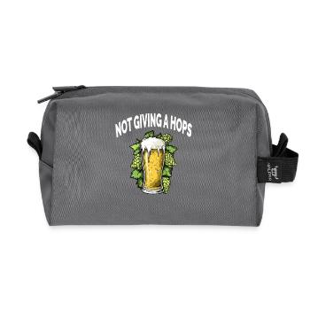 Lustiges Bier Alkohol NOT GIVING A HOPS - Recycelte Kulturtasche - Anthrazit - Vorne