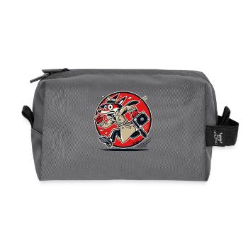 Agent Fox – Spy on a Secret Mission - Recycled Toiletry Zip Bag - anthracite - Front