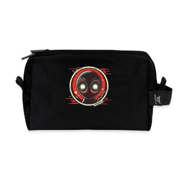 Mysterious alien with shining eyes - Recycled Toiletry Zip Bag - black - Front