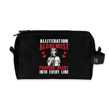 Alliteration Alchemist Poetry Slam - Recycelte Kulturtasche - Schwarz - Vorne
