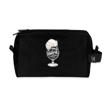 Funny Cat Beer Print Quote Funny Cat Beer - Recycled Toiletry Zip Bag - black - Front