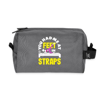 Pilates You Had Me By Feet In Straps - Recycled Toiletry Zip Bag - anthracite - Front
