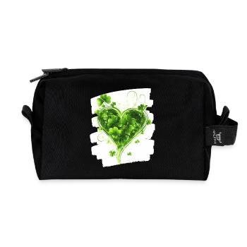 Saint-Patrick Shamrock Heart - Trousse de toilette en tissu recyclé - noir - Devant
