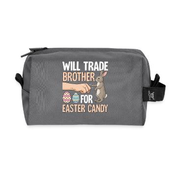 Will Trade Brother For Easter Candy - Recycled Toiletry Zip Bag - anthracite - Front