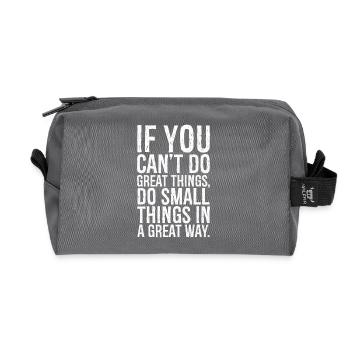 if you can t do great things do small things way - Recycelte Kulturtasche - Anthrazit - Vorne