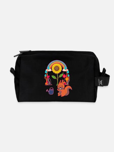 Eichhörnchen Kind Kinder - Recycelte Kulturtasche - Schwarz