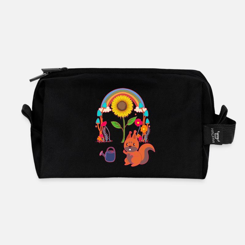 Eichhörnchen Kind Kinder - Recycelte Kulturtasche - Schwarz