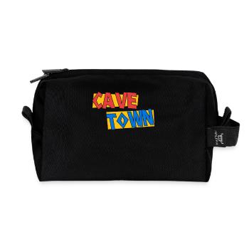 Conception de lettrage Cave Town pour les fans et - Trousse de toilette en tissu recyclé - noir - Devant