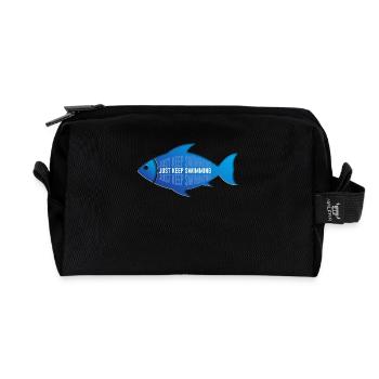 Schwimmender Fisch Poisson nageur - Trousse de toilette en tissu recyclé - noir - Devant