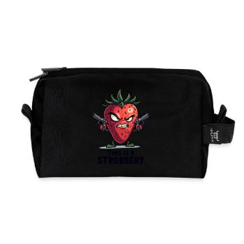 Ceci est un cambriolage - Gangster drôle de fraise - Trousse de toilette en tissu recyclé - noir - Devant