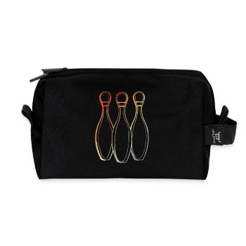 Bowling Sketch Retro Look - Recycled Toiletry Zip Bag - black - Front