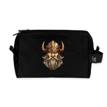 Guerrier viking Valhalla Odin - Trousse de toilette en tissu recyclé - noir - Devant