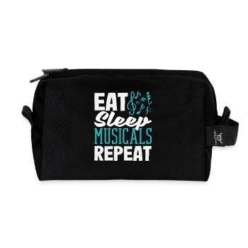 Amateur de musique : les comédies musicales Eat Sleep se répètent - Trousse de toilette en tissu recyclé - noir - Devant