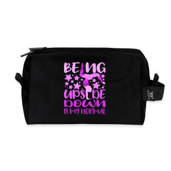 Being Upside Down Is My Normal Funny Gymnast Gift - Recycelte Kulturtasche - Schwarz - Vorne