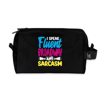 Amateur de comédie musicale : Je parle Broadway - Trousse de toilette en tissu recyclé - noir - Devant