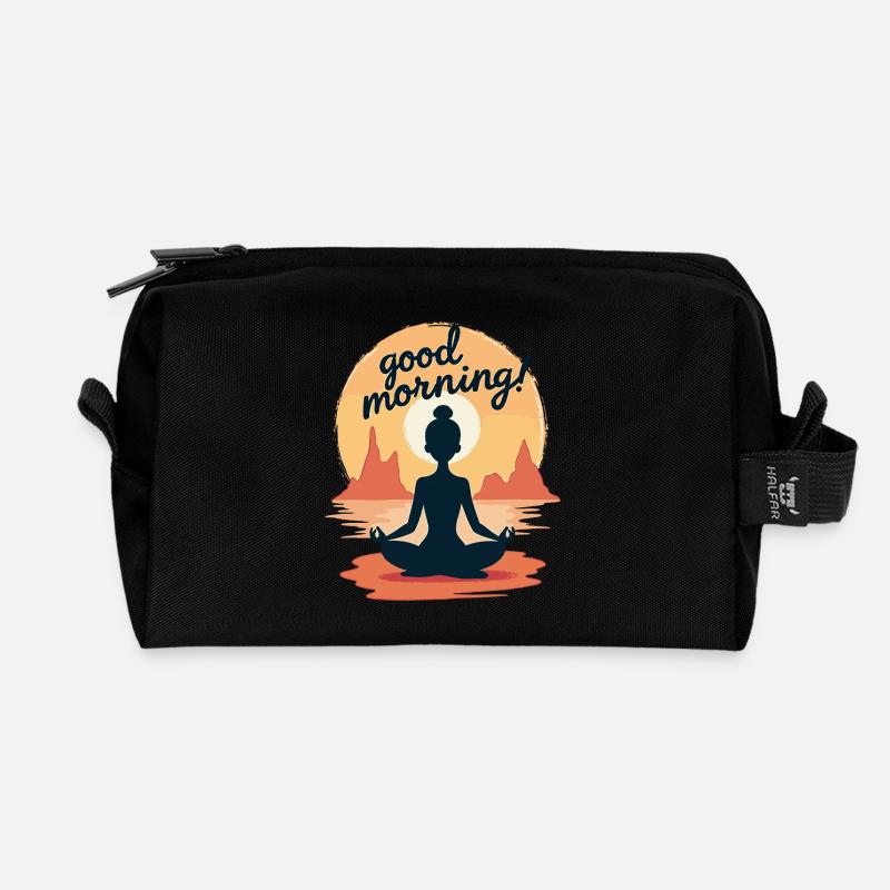 Good Morning Yoga Meditations-Design Morgenrituale - Recycelte Kulturtasche - Schwarz