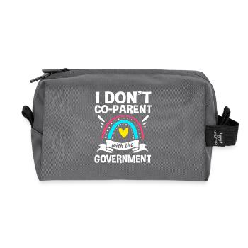 Crunchy Mom - Recycled Toiletry Zip Bag - anthracite - Front